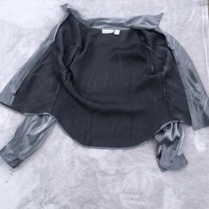 Extra large blue diamond button up, silver and black.